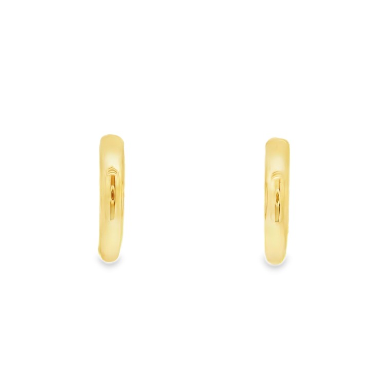 Orecchini a Cerchio sezione a C diametro 13,5 x 2,6 mm in Oro Giallo 18 kt 3,15 gr