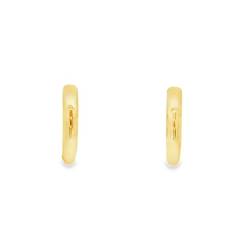 Orecchini a Cerchio sezione a C diametro 13,5 x 2,6 mm in Oro Giallo 18 kt 3,15 gr