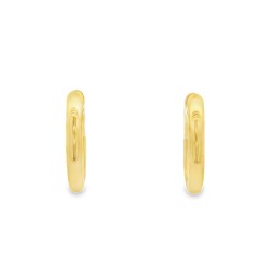 Orecchini a Cerchio Ovali sezione a C diametro 15 x 11,3 mm in Oro Giallo 18 kt 2,96 gr