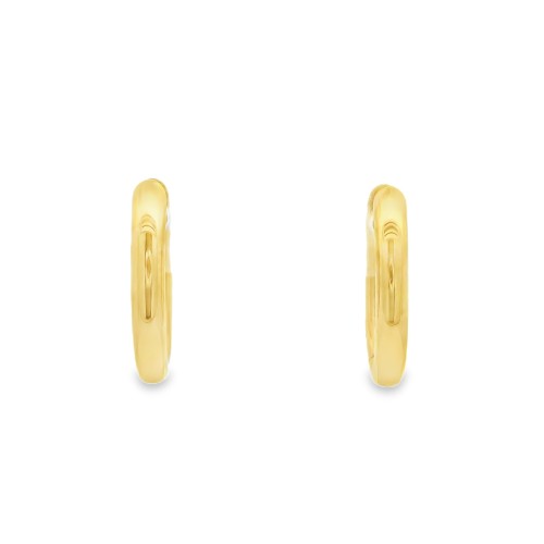 Orecchini a Cerchio sezione a C diametro 15 x 11,3 mm in Oro Giallo 18 kt 2,96 gr
