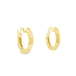 Orecchini a Cerchio sezione a C diametro 13,5 x 2,6 mm in Oro Giallo 18 kt 3,15 gr 2