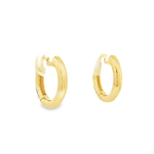 Orecchini a Cerchio sezione a C diametro 13,5 x 2,6 mm in Oro Giallo 18 kt 3,15 gr