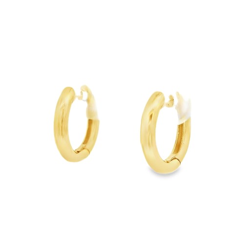 Orecchini a Cerchio sezione a C diametro 13,5 x 2,6 mm in Oro Giallo 18 kt 3,15 gr