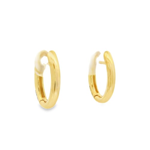Orecchini a Cerchio sezione a C diametro 15 x 11,3 mm in Oro Giallo 18 kt 2,96 gr