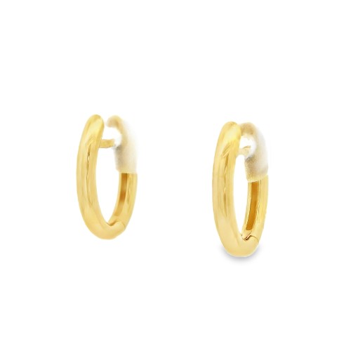Orecchini a Cerchio sezione a C diametro 15 x 11,3 mm in Oro Giallo 18 kt 2,96 gr