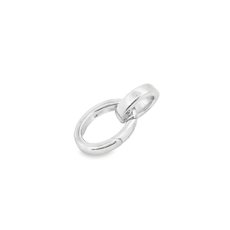 Chiusura Moschettone Ovale doppio misure 10x7x1,85 mm Oro Bianco 18 kt 1,17 gr