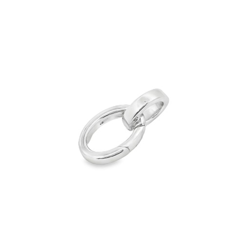 Chiusura Moschettone Ovale doppio misure 10x7x1,85 mm Oro Bianco 18 kt 1,17 gr