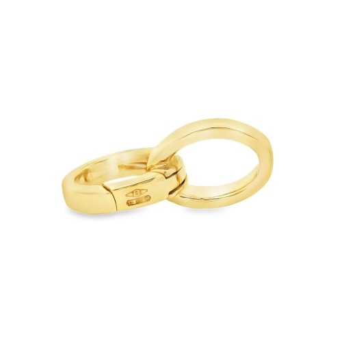 Chiusura Moschettone Ovale doppio misure 10x7x1,85 mm Oro Giallo 18 kt 1,20 gr