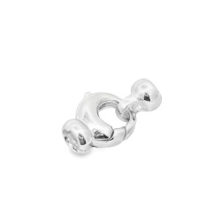 Chiusura Moschettone Rotondo con termilale misure 9x9x4,4mm Oro Bianco 18 kt 2,20 gr 2