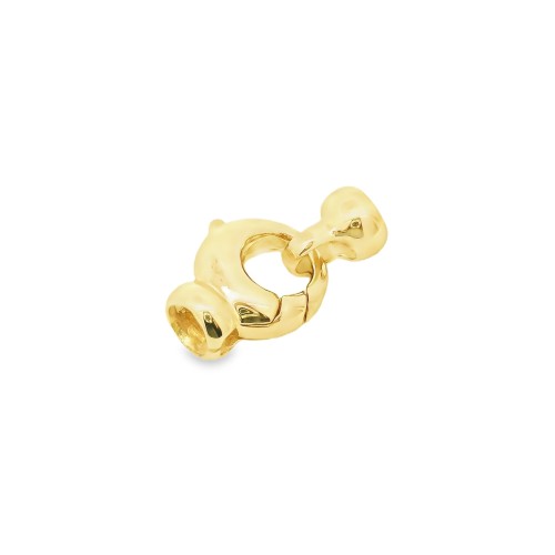 Chiusura Moschettone Rotondo con termilale misure 9x9x4,4mm Oro Giallo 18 kt 2,20 gr
