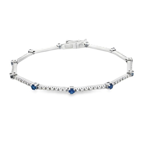 Bracciale Diamanti ct Zaffiri 0,95 +0,45  Oro 18 kt