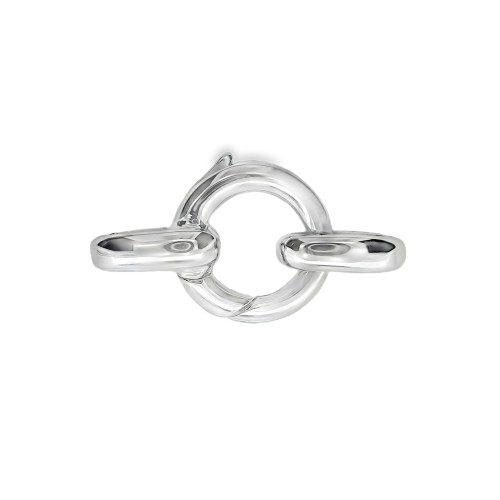 Chiusura Moschettone Rotondo con termilale misure 8,4x8,4x2,4 mm Oro Bianco 18 kt 1,34 gr
