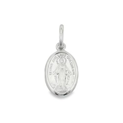 Medaglia MADONNA Miracolosa Misura 13,5 x 9,3 mm Oro Bianco 18 kt 1,36 gr