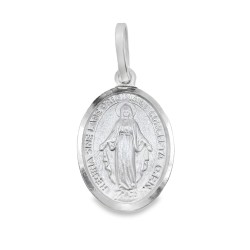 Medaglia MADONNA Miracolosa Misura 14 x 11 mm Oro Bianco 18 kt 1,94  gr