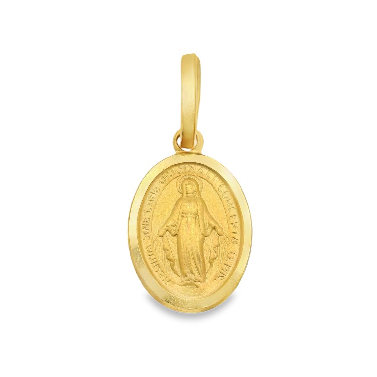 Medaglia MADONNA Miracolosa Misura 11,5 x 9 mm Oro Giallo 18 kt 1,3 gr