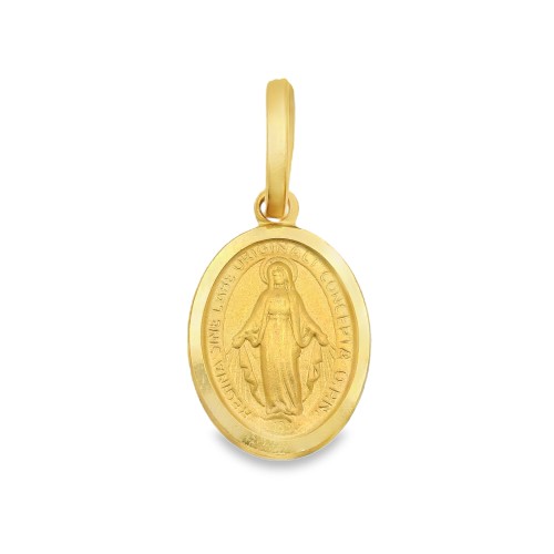Medaglia MADONNA Miracolosa Misura 11,5 x 9 mm Oro Giallo 18 kt 1,3 gr