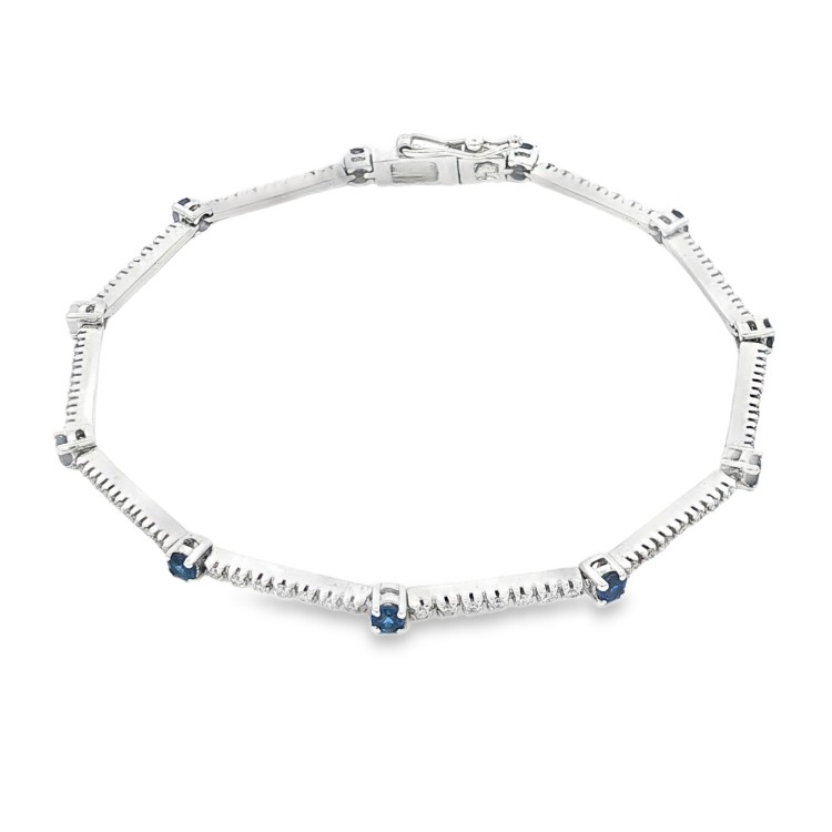 Bracciale Diamanti ct Zaffiri 0,95 +0,45  Oro 18 kt