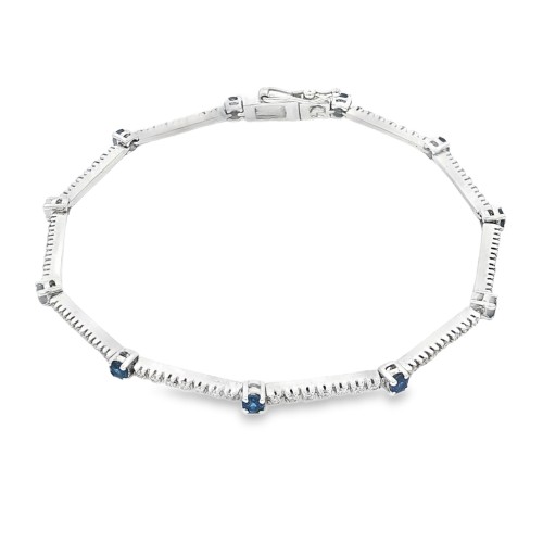 Bracciale Diamanti ct Zaffiri 0,95 +0,45  Oro 18 kt