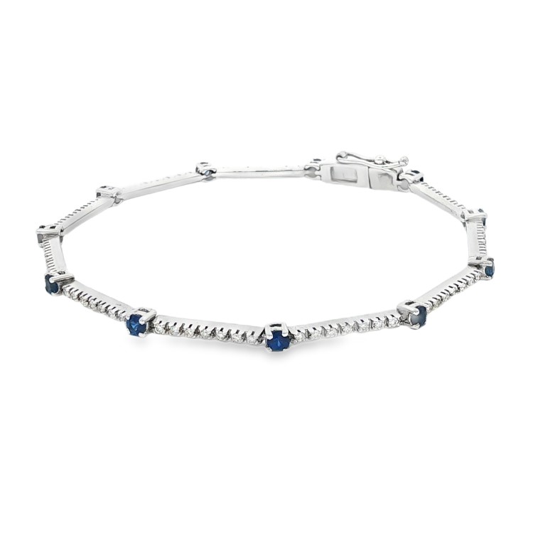 Bracciale Diamanti ct Zaffiri 0,95 +0,45  Oro 18 kt