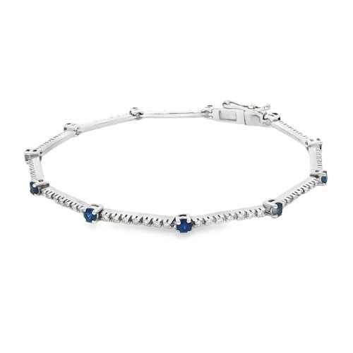 Bracciale Diamanti ct Zaffiri 0,95 +0,45  Oro 18 kt