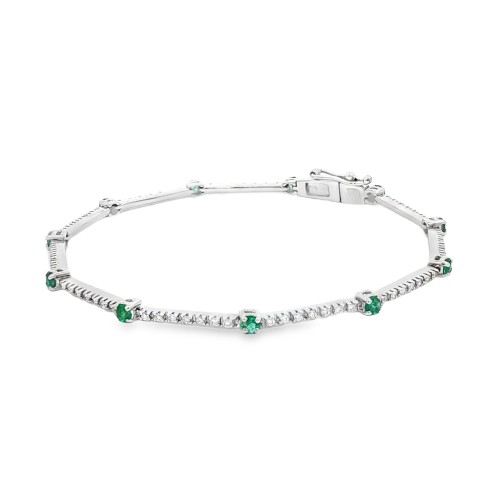 Bracciale Smeraldi Diamanti ct 0,64 + 0,45 Oro 18 kt