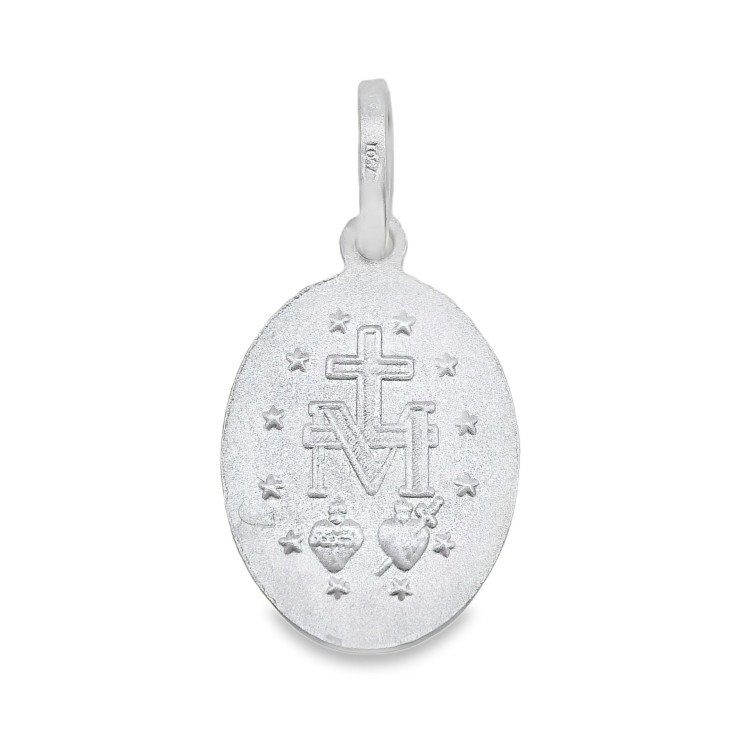 Medaglia MADONNA Miracolosa Misura 14 x 11 mm Oro Bianco 18 kt 1,94  gr