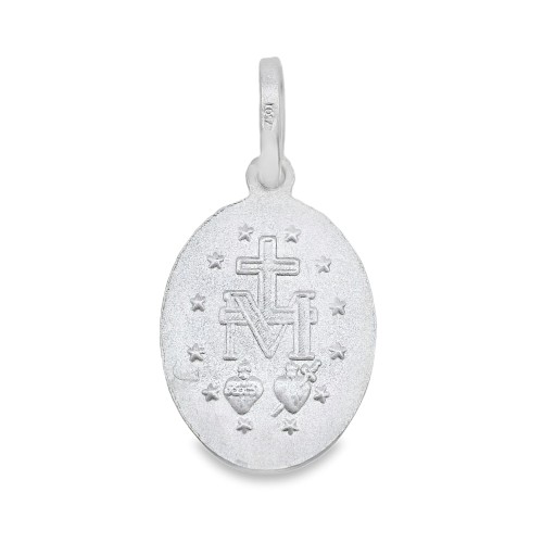 Medaglia MADONNA Miracolosa Misura 14 x 11 mm Oro Bianco 18 kt 1,94  gr