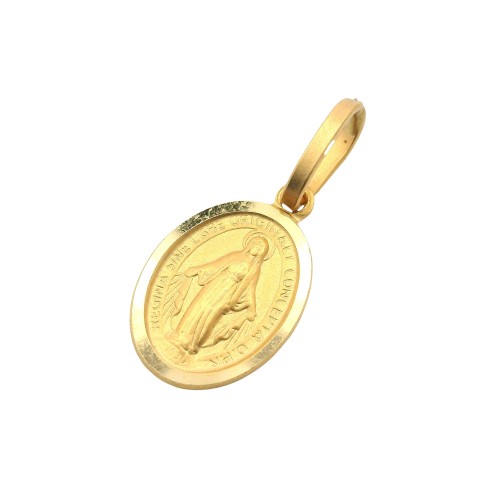 Medaglia MADONNA Miracolosa Misura 11,5 x 9 mm Oro Giallo 18 kt 1,3 gr
