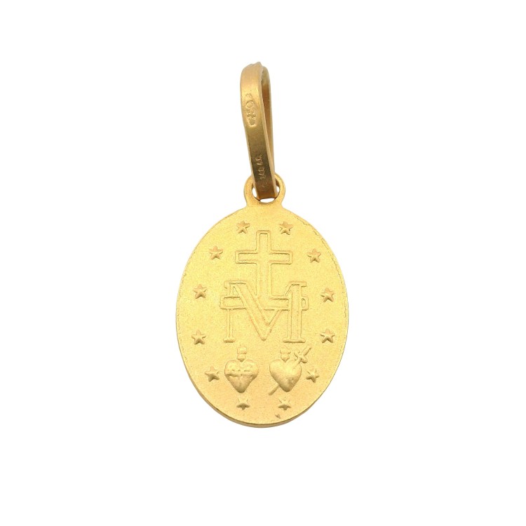 Medaglia MADONNA Miracolosa Misura 11,5 x 9 mm Oro Giallo 18 kt 1,3 gr