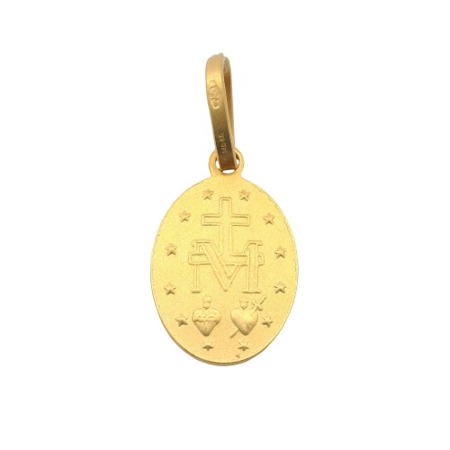 Medaglia MADONNA Miracolosa Misura 11,5 x 9 mm Oro Giallo 18 kt 1,3 gr