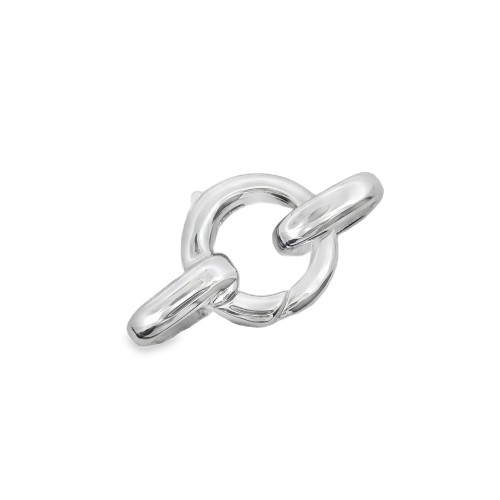 Chiusura Moschettone Rotondo con termilale misure 8,4x8,4x2,4 mm Oro Bianco 18 kt 1,34 gr