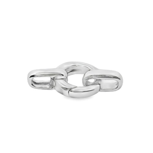 Chiusura Moschettone Rotondo con termilale misure 8,4x8,4x2,4 mm Oro Bianco 18 kt 1,34 gr