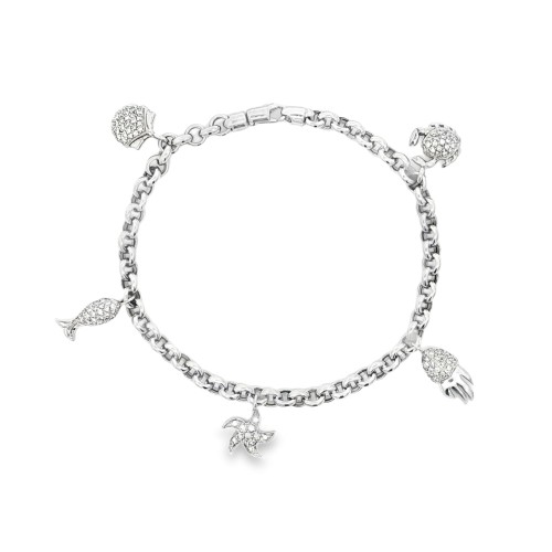Bracciale Pendenti Mare Diamanti ct 0,53 Oro 18 kt