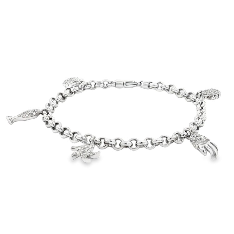 Bracciale Pendenti Mare Diamanti ct 0,53 Oro 18 kt