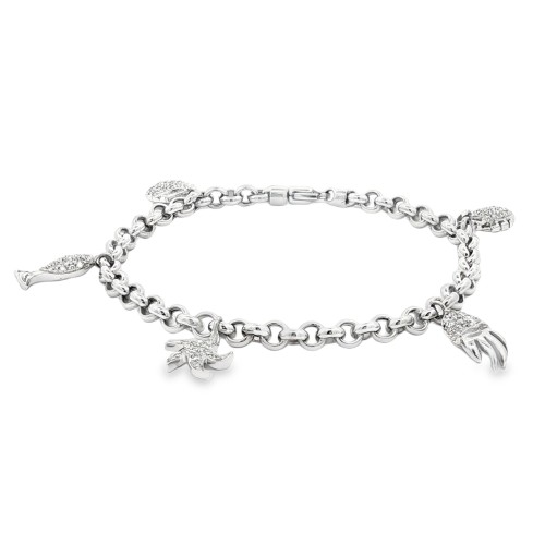 Bracciale Pendenti Mare Diamanti ct 0,53 Oro 18 kt
