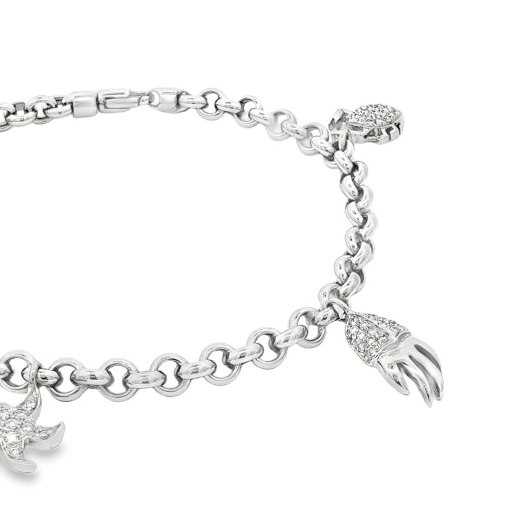 Bracciale Pendenti Mare Diamanti ct 0,53 Oro 18 kt