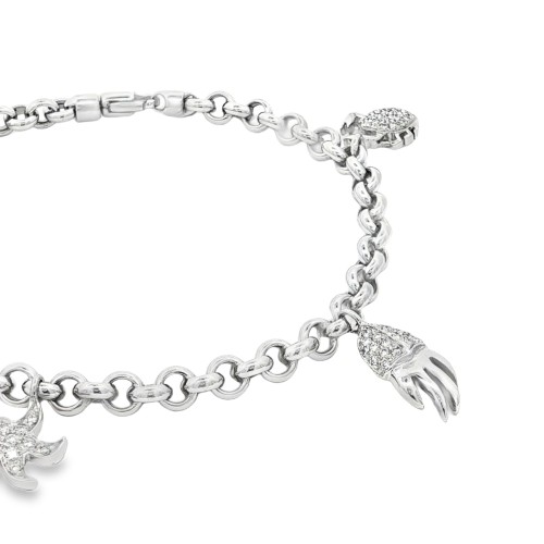 Bracciale Pendenti Mare Diamanti ct 0,53 Oro 18 kt