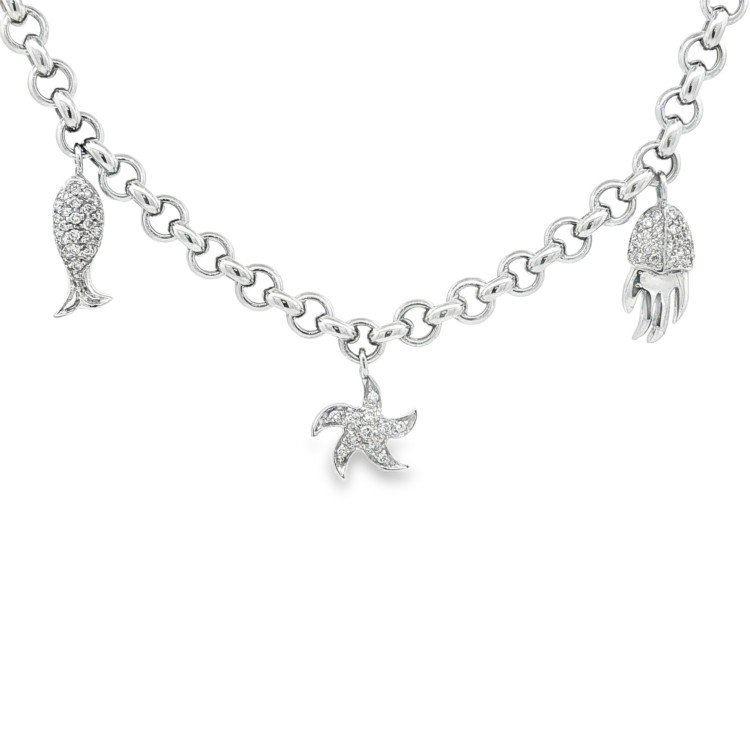 Bracciale Pendenti Mare Diamanti ct 0,53 Oro 18 kt