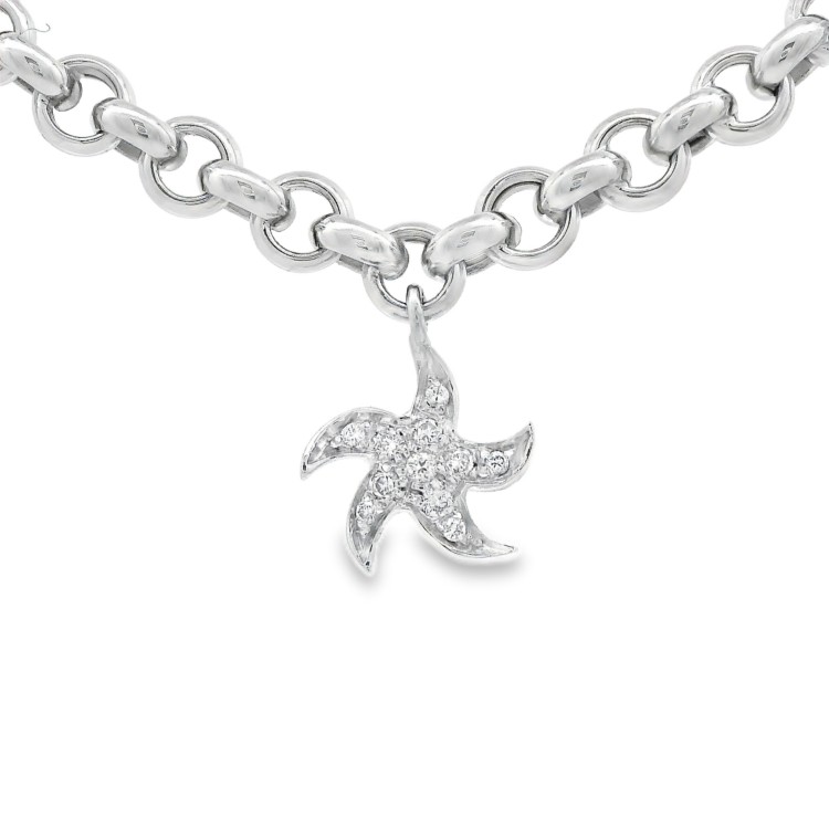 Bracciale Pendenti Mare Diamanti ct 0,53 Oro 18 kt
