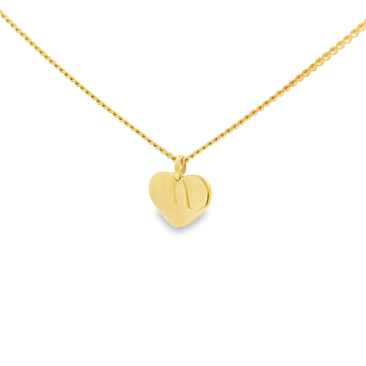 Collana Cuore maglia Grumetta misura 45 cm Oro Giallo 18 kt 2,65 gr