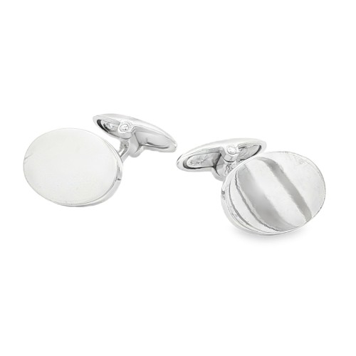 Gemelli Polsini Ovali Lucidi in Argento 925 colore Silver misura 15 x 11 x 1,7 mm 10 gr