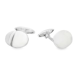 Gemelli Polsini Ovali Lucidi in Argento 925 colore Silver misura 15 x 11 x 1,7 mm 10 gr 2