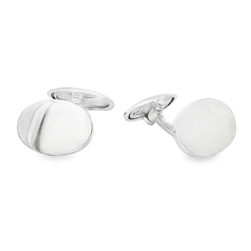 Gemelli Ovali Satinati in Argento 925 colore Silver misura 16,50 x 11,70 mm 10 gr
