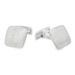 Gemelli Polsini Quadrato Schermo Satinati in Argento 925 Rodiati misura 14,10 x 14,10 mm 11 gr 2