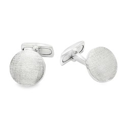 Gemelli Polsini Rotondi Satinati in Argento 925 Rodiati misura 13,8 mm 9,40 gr 2