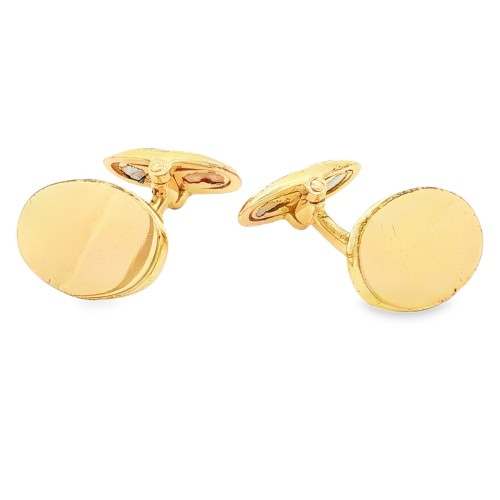 Gemelli Polsini Ovali Lucidi in Argento 925 dorato Giallo misura 15 x 11 x 1,7 mm 10 gr