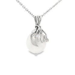 Collana Perla Acqua dolce 11 mm Diamante ct 0,02 Oro 18 kt 2