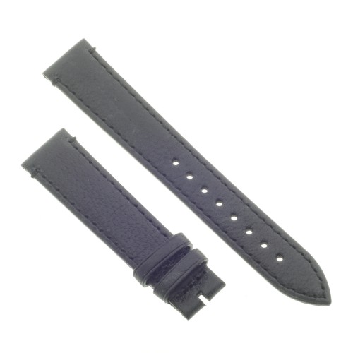 Cinturino Pelle Bufalo Cucito a Mano Nero opaco 18/16 mm B4B classico.