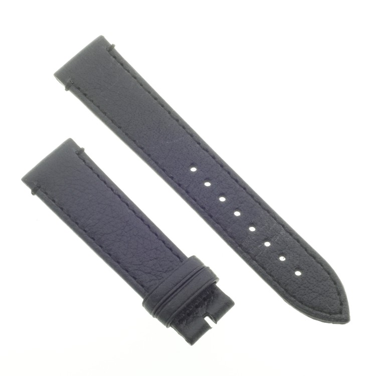Cinturino Pelle Bufalo Cucito a Mano Nero opaco 20/18 mm B4B classico.