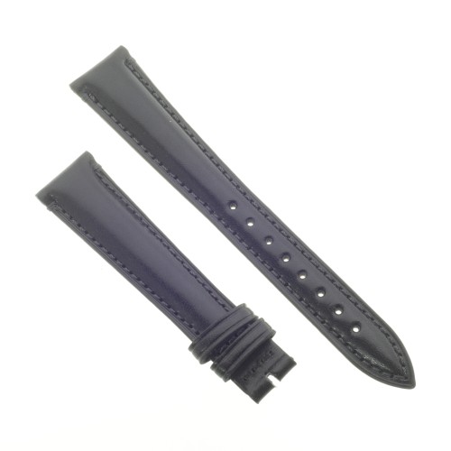 Cinturino Pelle Cuoio Inglese Nero opaco 18/14 mm B52B classico.